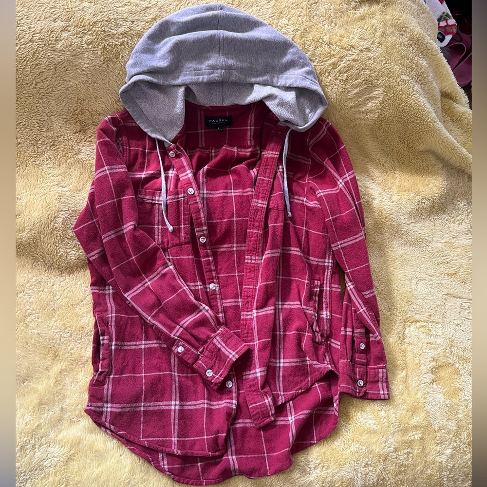 Pacsun plaid shirt with hood